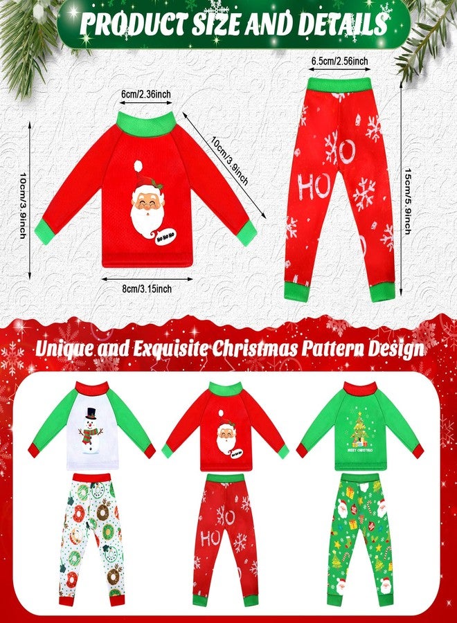Liitrsh 6 Pcs Christmas Elf Clothes Xmas Elf Accessories Clothes Santa Elk Snowman Clothing Pajamas for Christmas Holiday Decoration(Classic Style) - Image 2